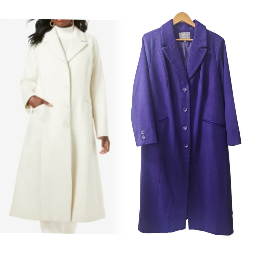 Jessica London Purple Full Length Trench Coat Size 22W